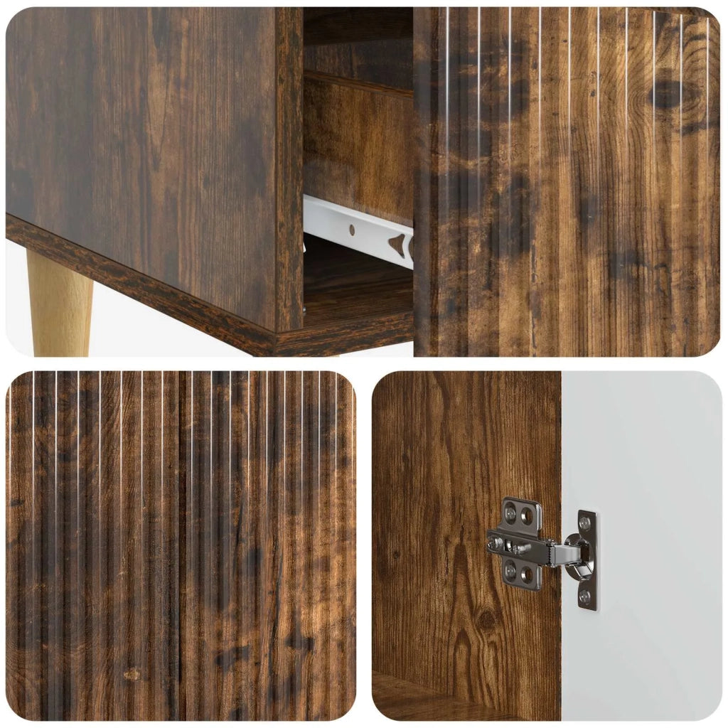 Credenza | Madia | Buffet da pranzo | Armadio da pranzo Rovere Fumo 66 x 34,5 x 95 cm Legno ingegnerizzato