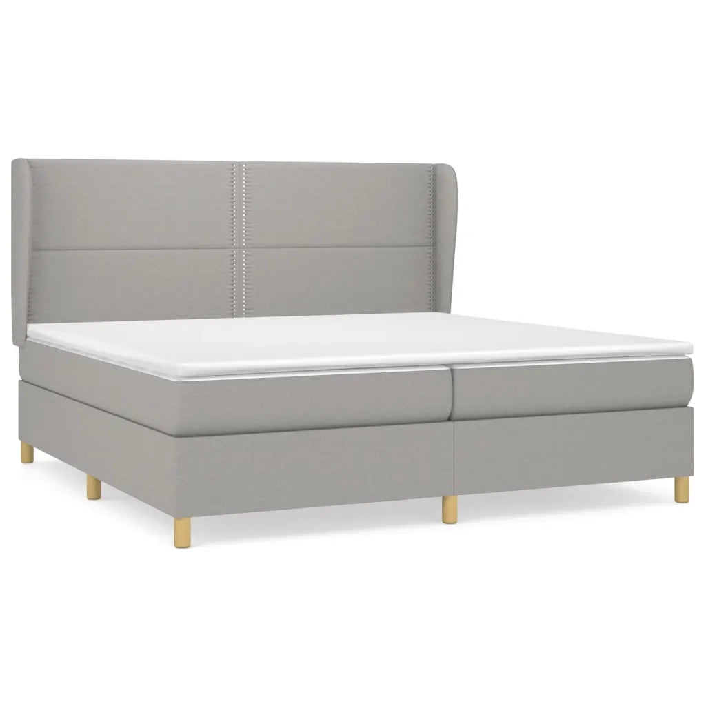Giroletto a Molle con Materasso Grigio Chiaro 200x200cm Tessuto 3128469