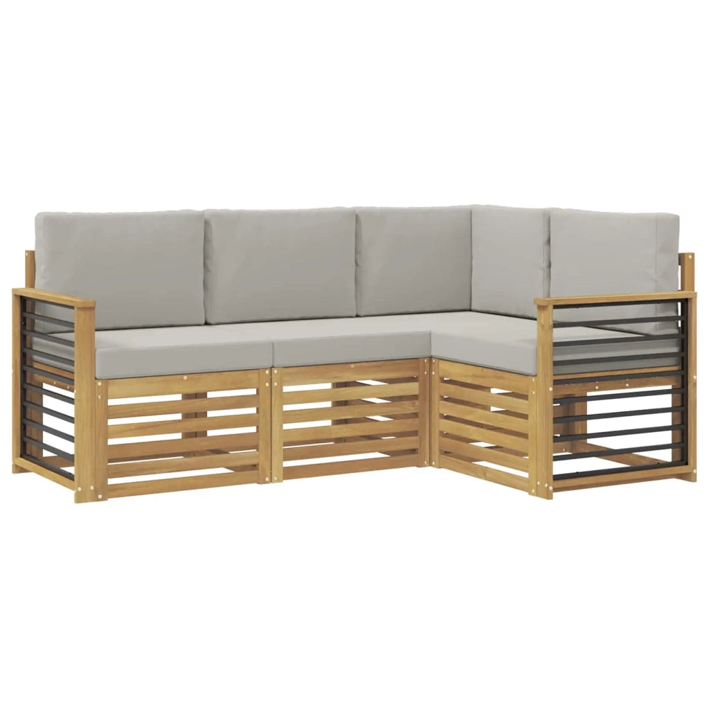 Set divani 4 pcs Bianco e Grigio Chiaro 187,5 x 128,5 x 73 cm 3391766