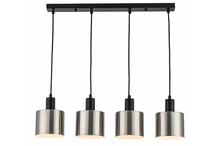 Lampada a sospensione nera 4 cilindri E27 Reality Nulla