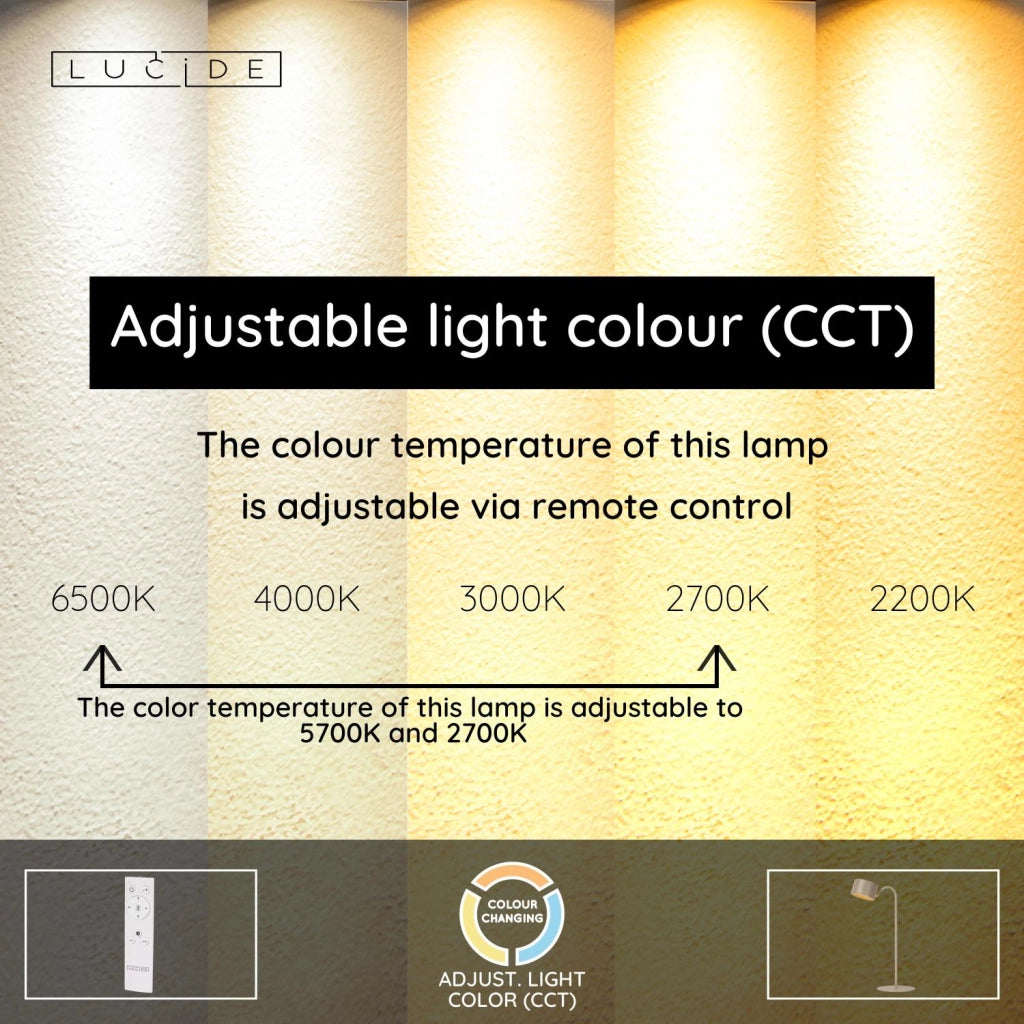 Lampada da scrivania LED curva JOLAN taupe Lucide