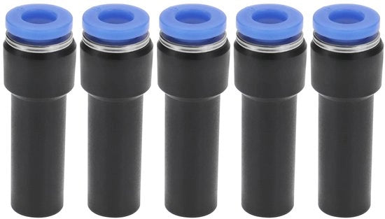 Fitting di Sanitario 5 pezzi - Riduttore a Pressofit 10mm/6mm - Pezzi di Connettore - PP/Acciaio Inossidabile - Dimensioni 38,9x13mm - Per Sistemi Pneumatici