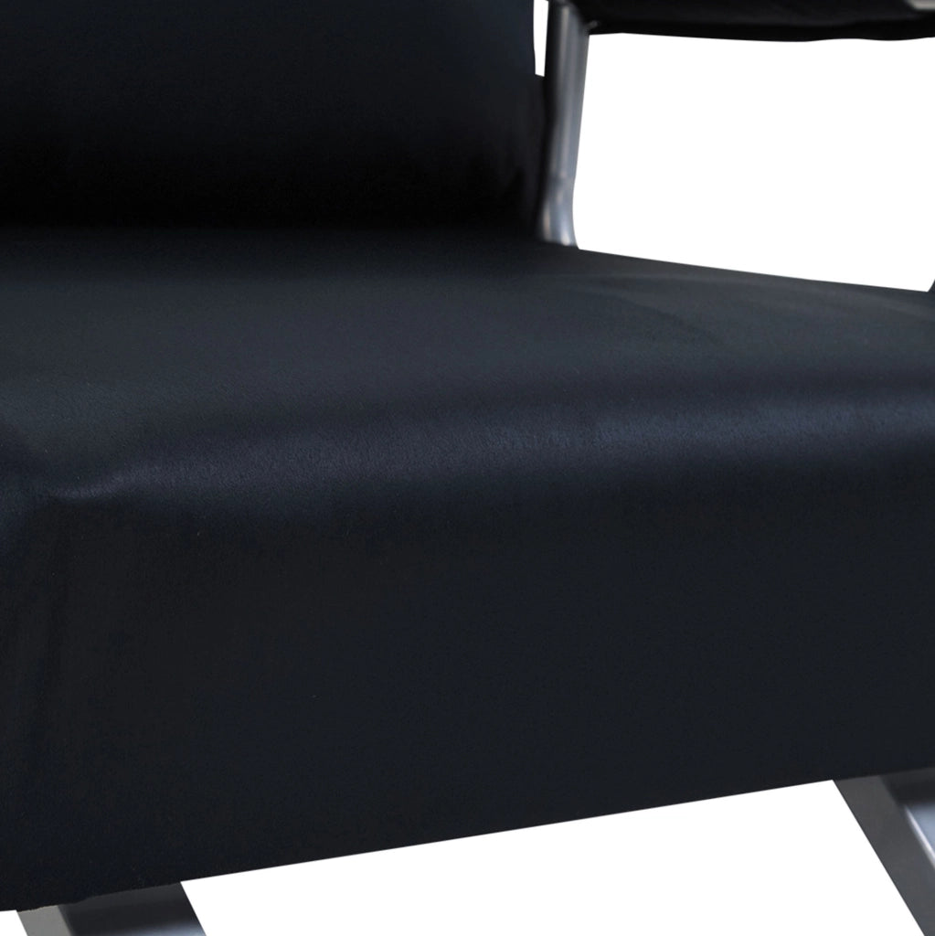 Divano letto 2-in-1 con schienale regolabile e rivestimento sfoderabile, 65L x 77P x 80A cm, colore nero