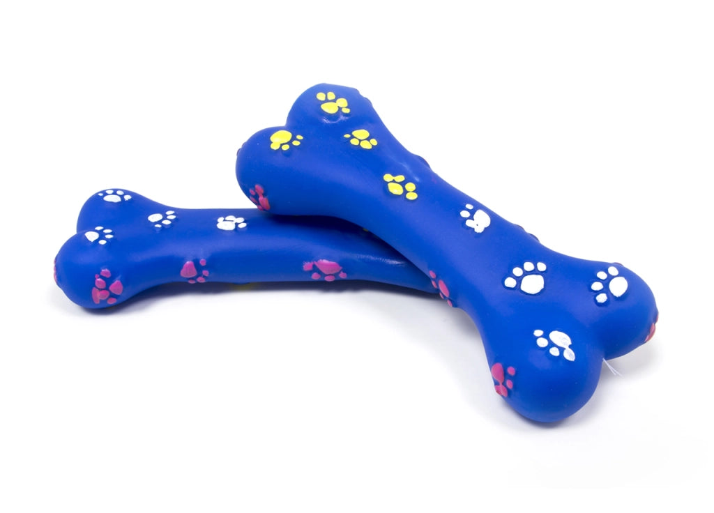 Gioco Pet Resistente Per Animali Domestici Con Effetti Sonori Modello Osso Blu - Set 2 Pezzi - Blu