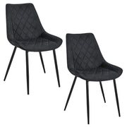 Set di 2 Sedie da Pranzo in Velluto SJ.0488 Nere