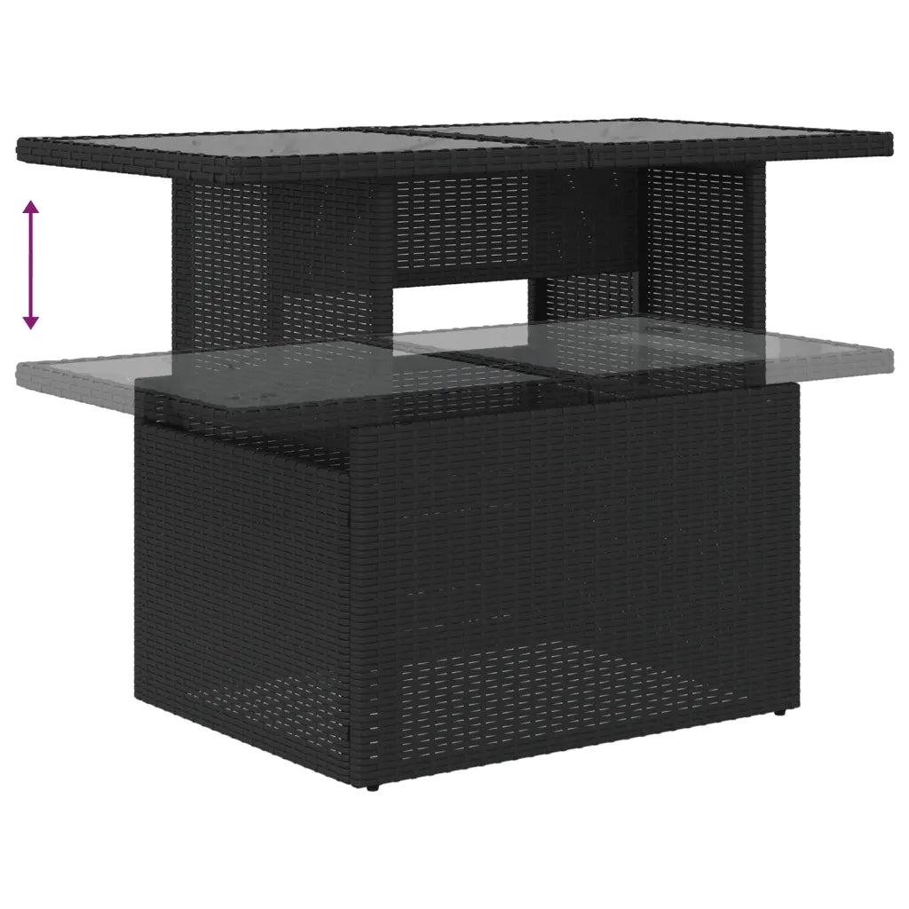 Set Divani da Giardino con Cuscini 7pz Nero Polyrattan 3274815