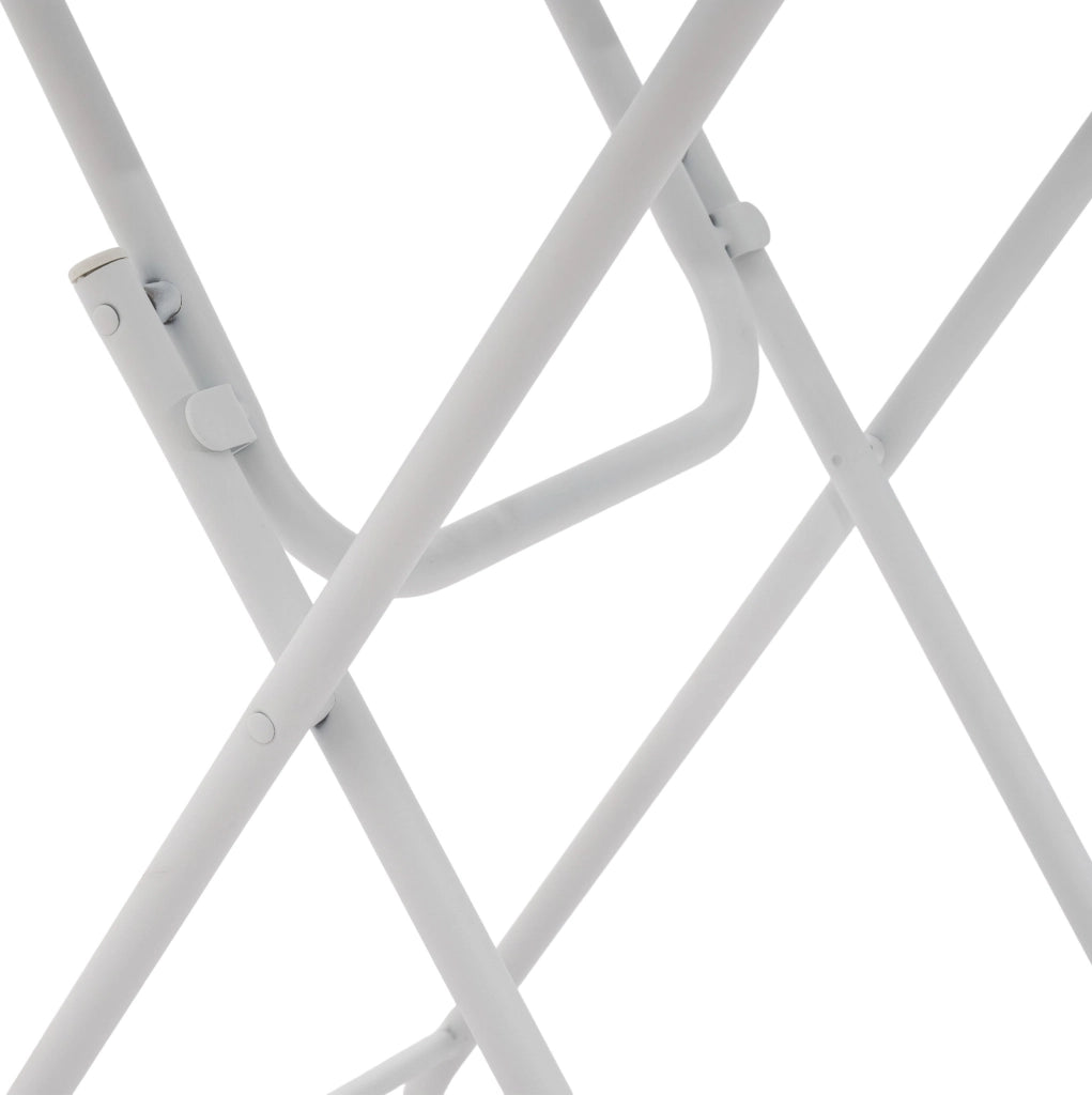 Set bistrot pieghevole 3 pezzi 60x60 cm bianco in acciaio per 2 persone