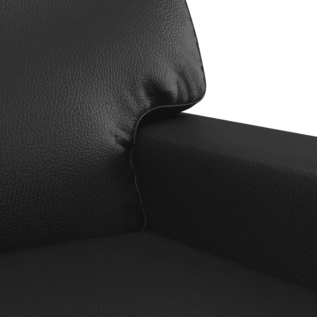 Set di Divani 2 pz con Cuscini Nero in Similpelle 3201924