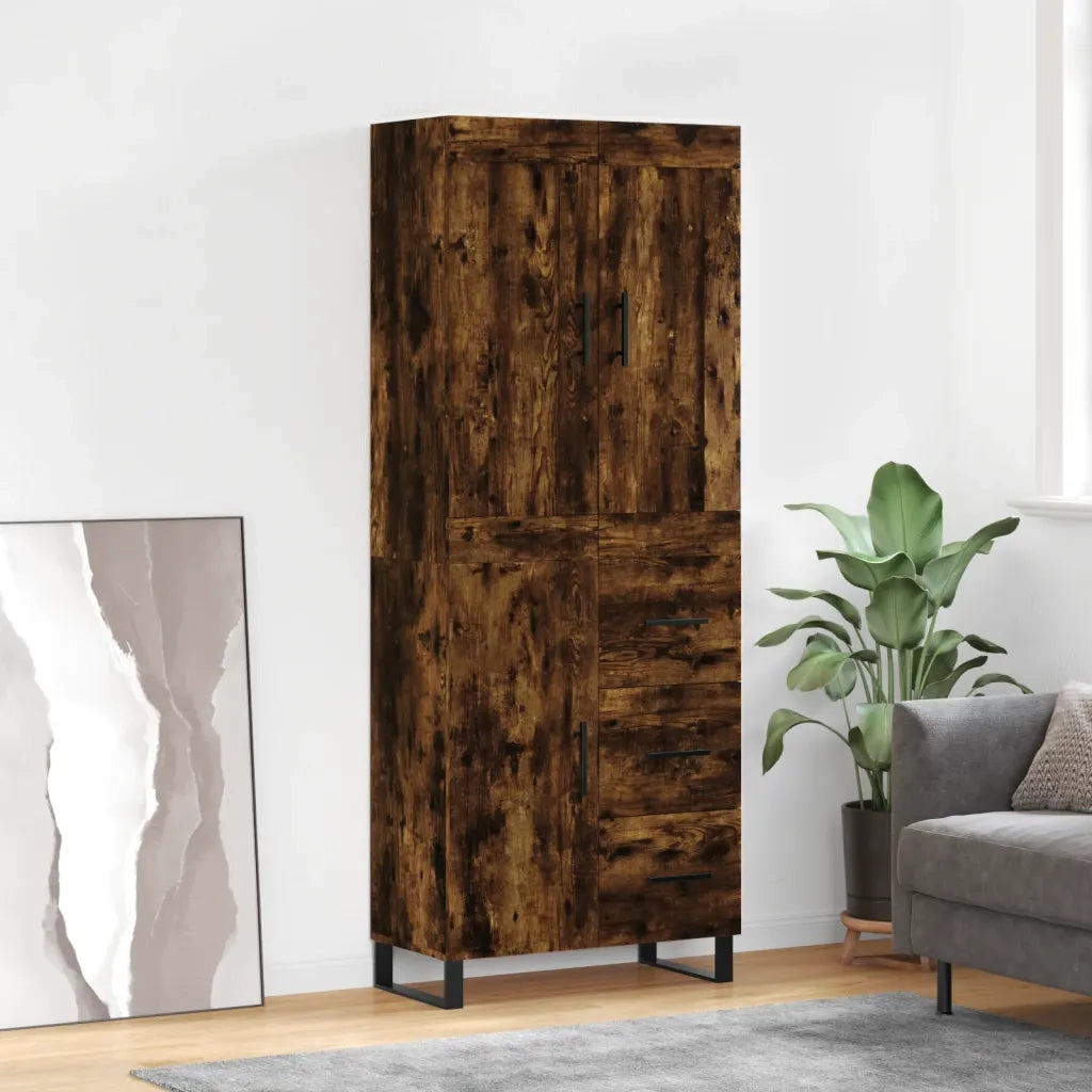 Credenza-Buffet-Armadio da cucina Rovere Fumo  69,5x34x180 cm in Legno Multistrato 591367
