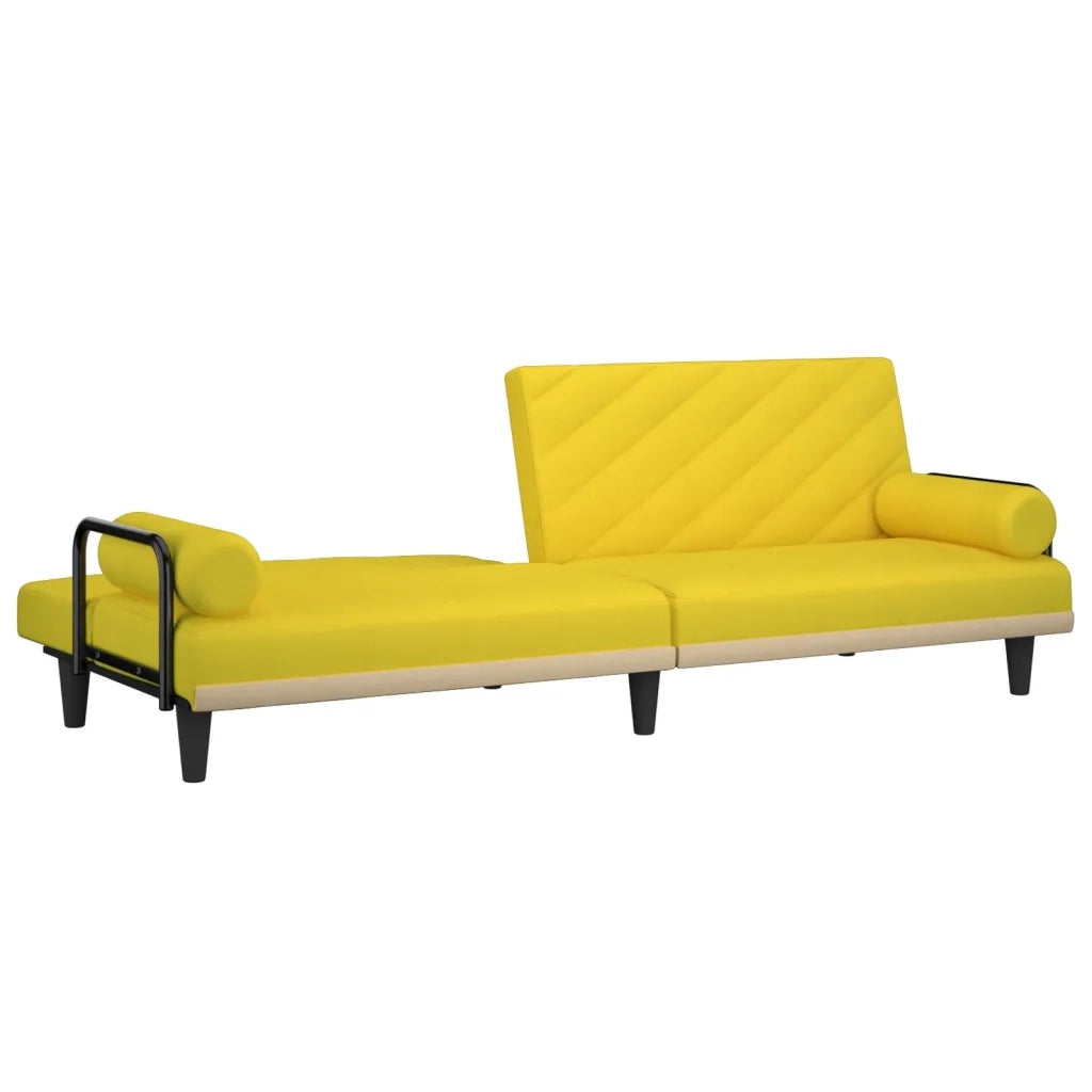 Divano letto | Sof¨¤ letto | Letto singolo con Braccioli Giallo Chiaro in Tessuto