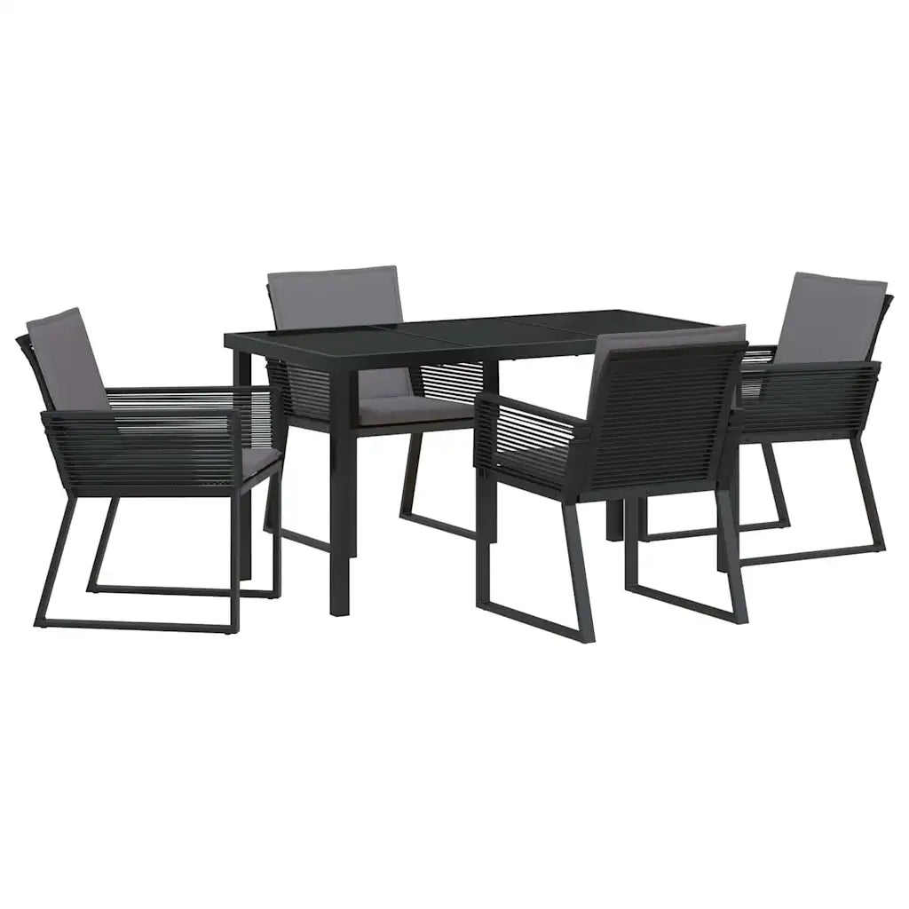 Set da Pranzo per Giardino 5 pz Nero 3379319