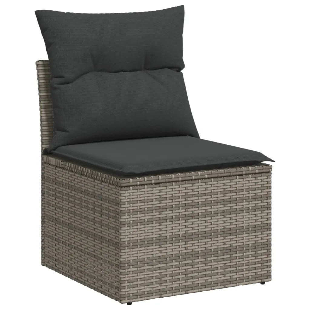 Set Divano da Giardino 10 pz con Cuscini Grigio in Polyrattan 3225612