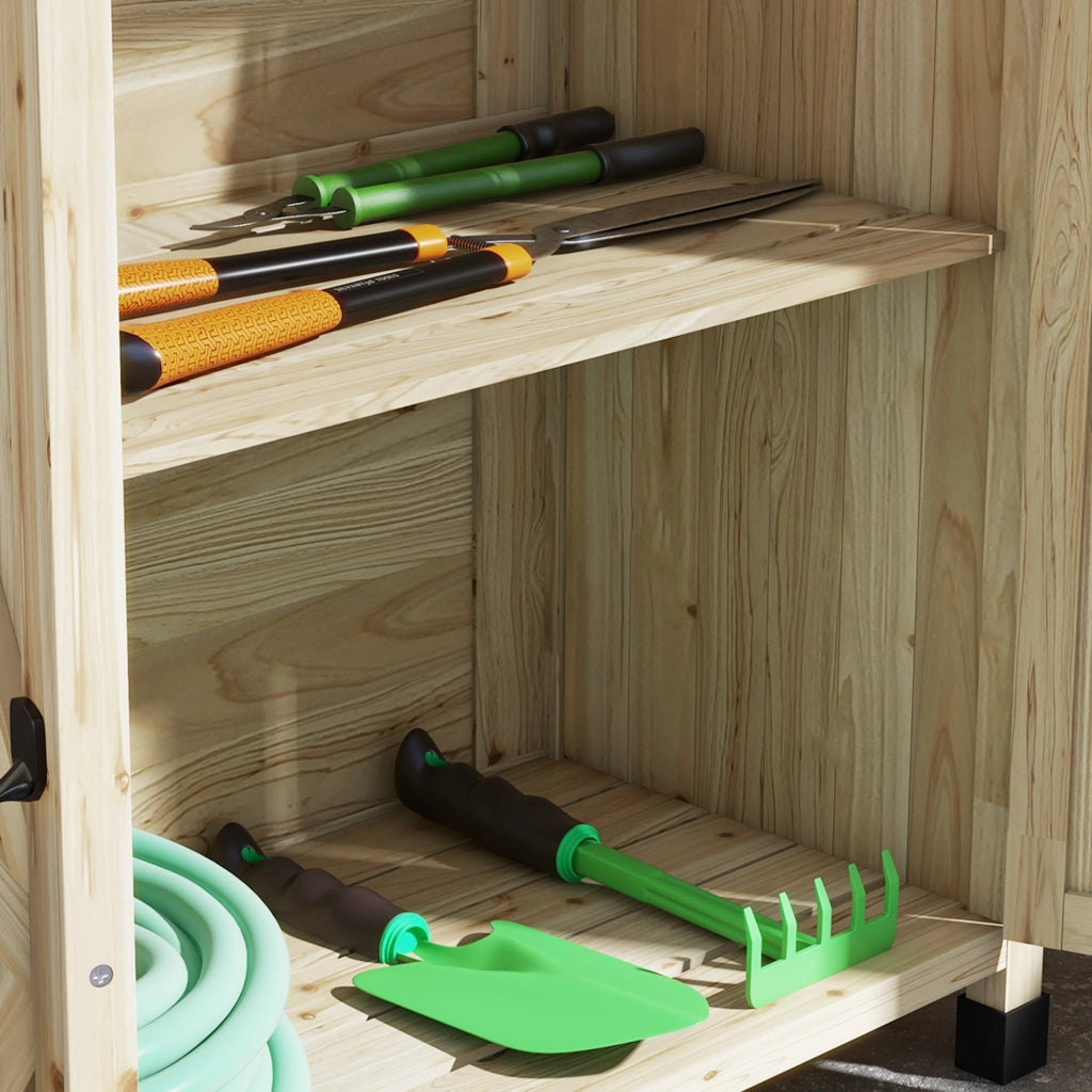 Tavolo da giardinaggio con ripiani e cassetto ¨C Xylo ¨C Legno naturale 90,5x41x124,5cm