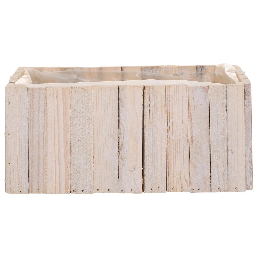 Set di 2 cestini rettangolari in legno marrone