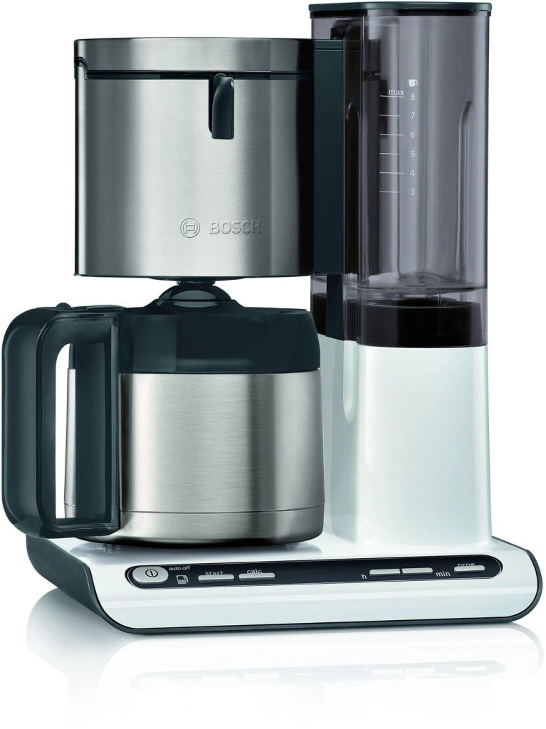 Bosch TKA8A683 Styline Macchina da caffe' con Filtro Caraffa Termica 1,1 L 8 tazze 1100 W colore Nero Bianco