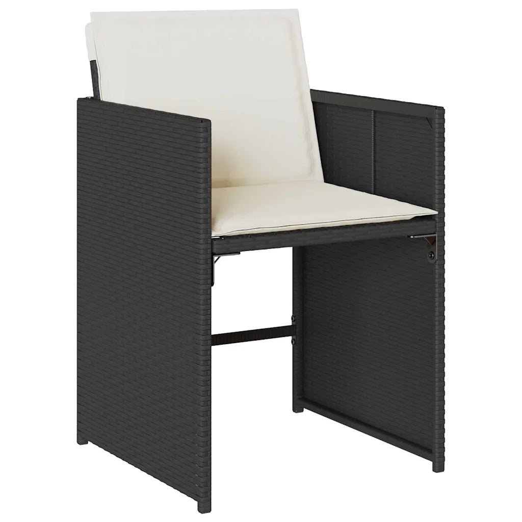 Set da Pranzo per Giardino 5 pcs Nero polyrattan 3380686