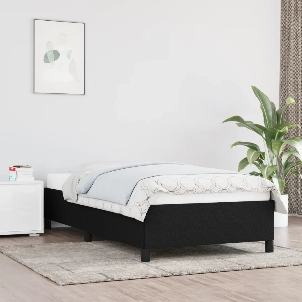 Letto singolo | Letto per adulti | Giroletto senza Materasso Nero 90x190 cm in Tessuto
