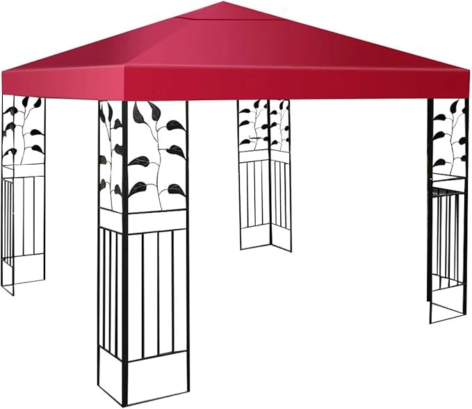 Copertura per Gazebo, Tetto Ricambio per Gazebo, Tetto del Padiglione 3x3 m (Vino rosso)