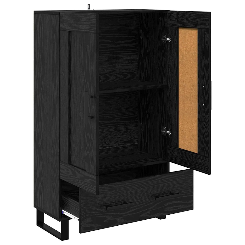Credenza | Madia | Buffet da pranzo | Armadio da pranzo Rovere Nero 69,5 x 31 x 115 cm Legno multistrato