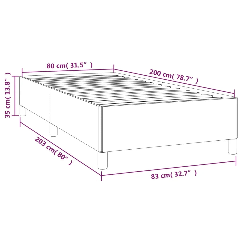 Letto singolo | Letto per adulti | Giroletto senza Materasso Tortora 80x200 cm Tessuto