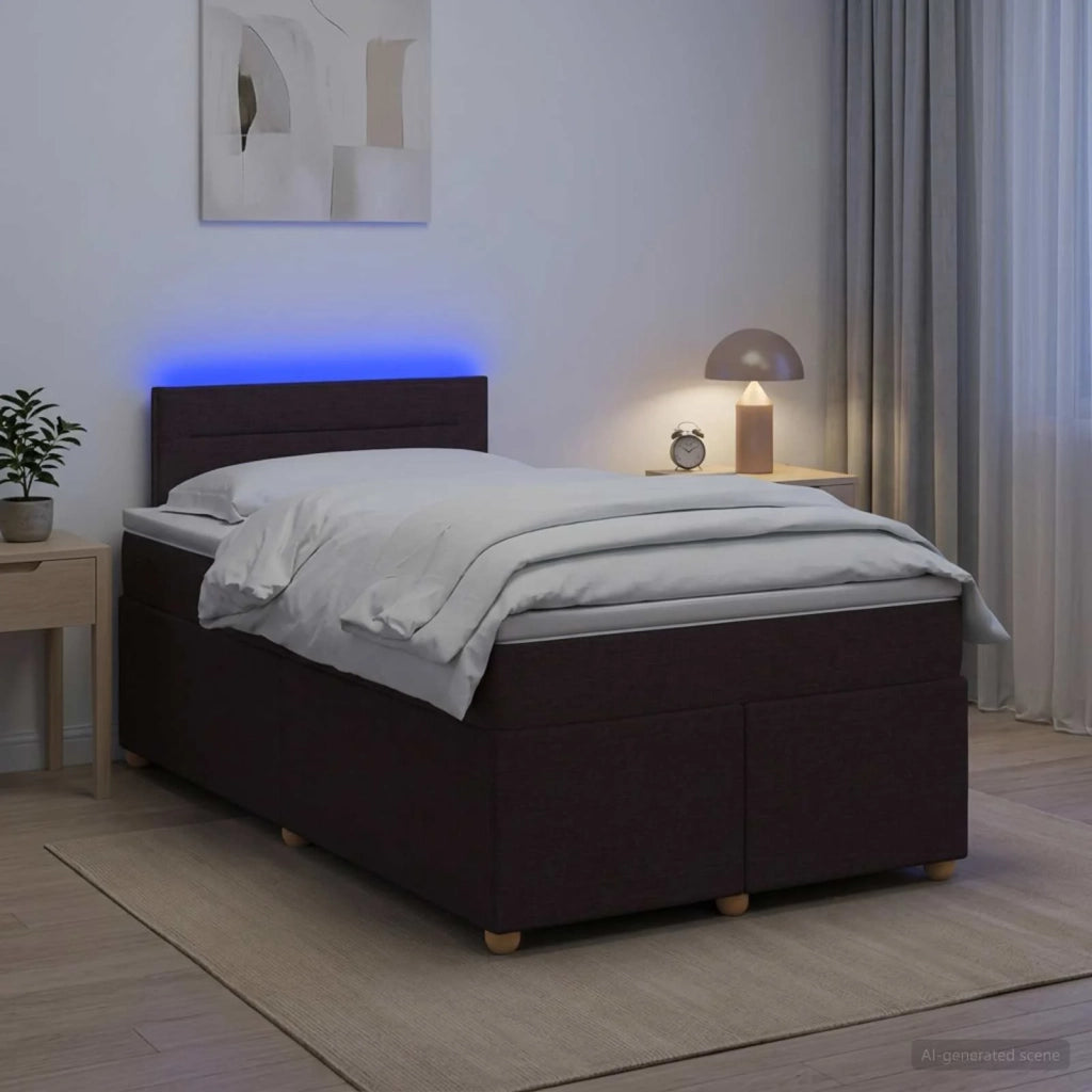 Letto box spring con materasso Marrone Scuro 120 x 200 cm 3452390