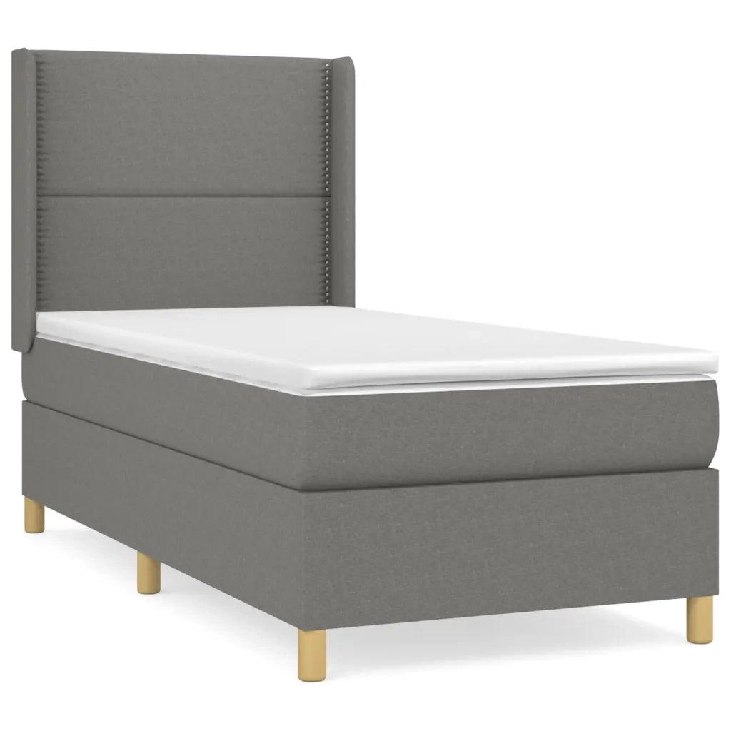 Giroletto a Molle con Materasso Grigio Scuro 90x200 cm Tessuto 3131882