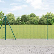Recinzione con pali. Verde 1.2 x 10 m Acciaio