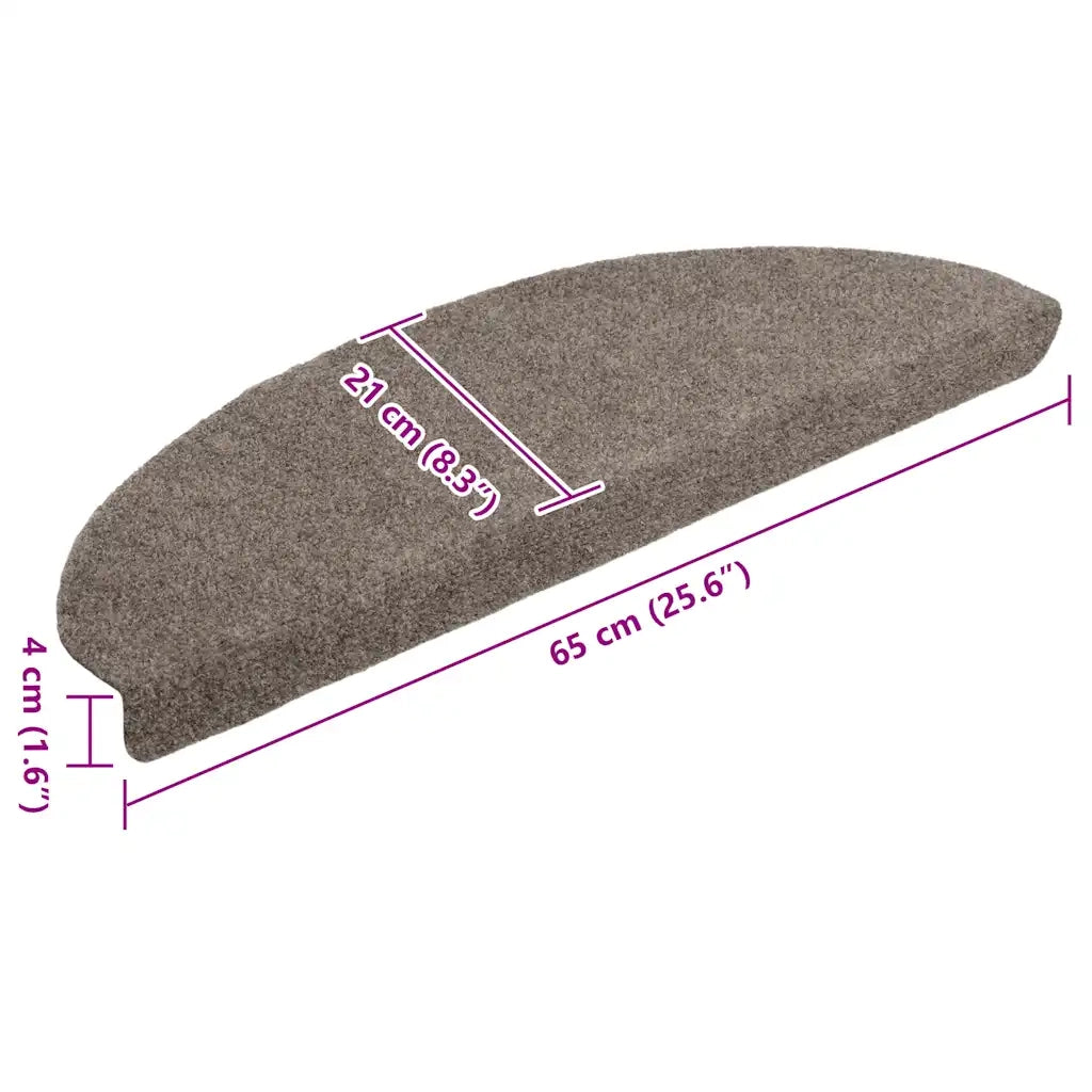 Tappetini per scale autoadesivi 5 pz | Gradini per Scale 65x21x4 cm beige semicircolari grandi