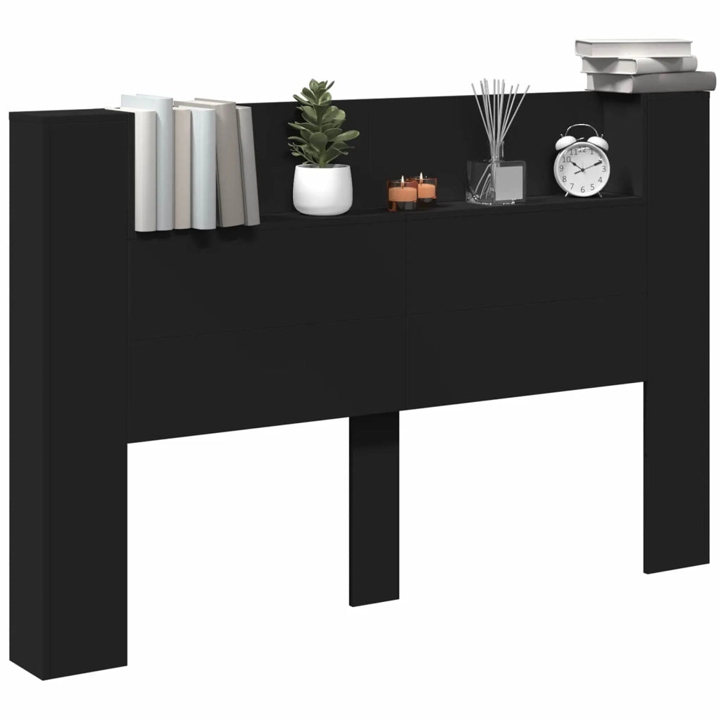 Testiera | Testata Nero 160 x 16,5 x 103,5 cm Legno multistrato