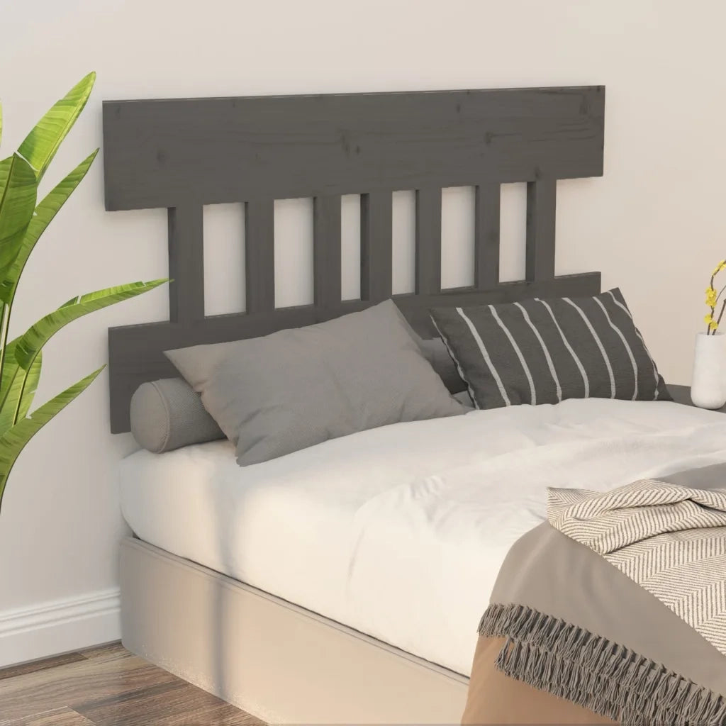 Testiera per Letto Grigia 203,5x3x81 cm Legno Massello di Pino 819142