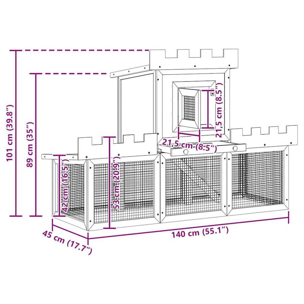 Large Rabbit Hutch, Small Animal Cage, Detached House