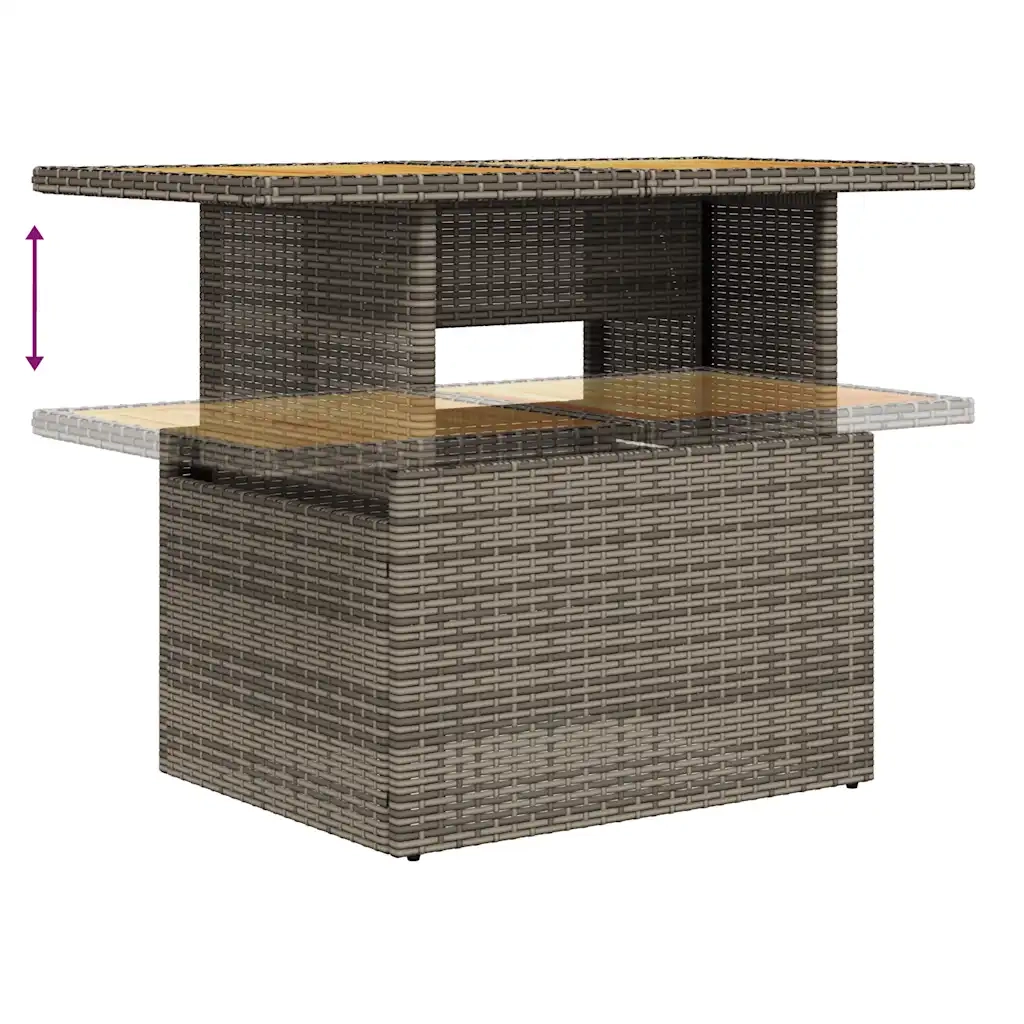 Set Divani da Giardino 7 pz con Cuscini Grigio in Polyrattan 3326895