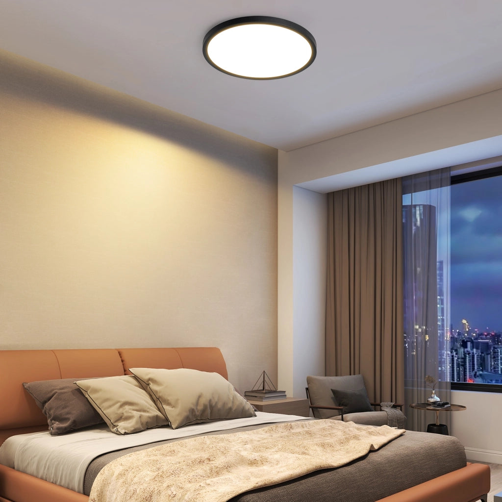 ZMH Lampada da soffitto plafoniera LED minimalista nera 15W design per cucina