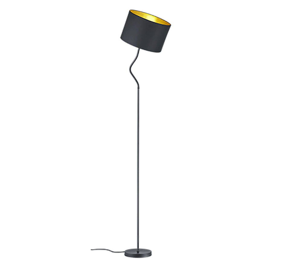 Piantana con diffusore orientabile, metallo, nero e oro, H 156 cm, Hostel