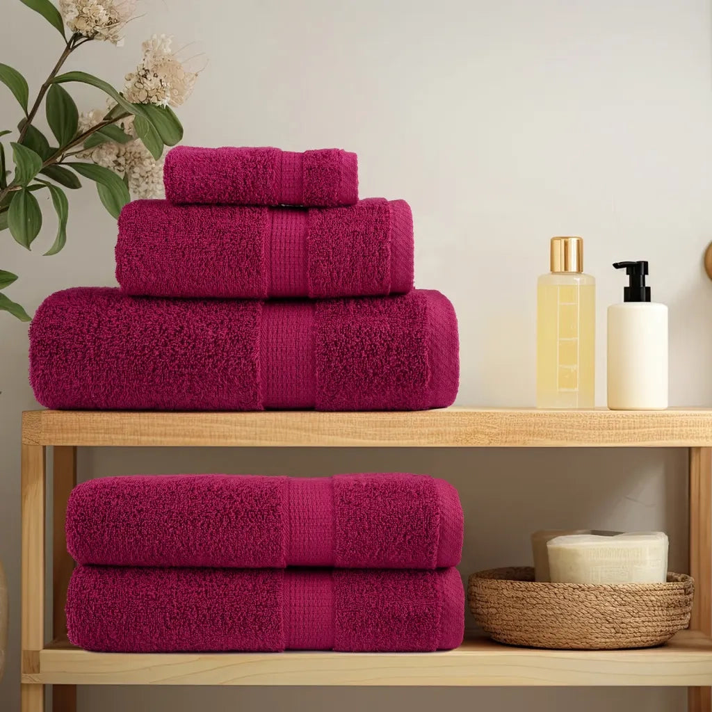 Asciugamani da sauna premium SOLUND 10 pezzi Bordeaux 80x200 cm 600 g/m2