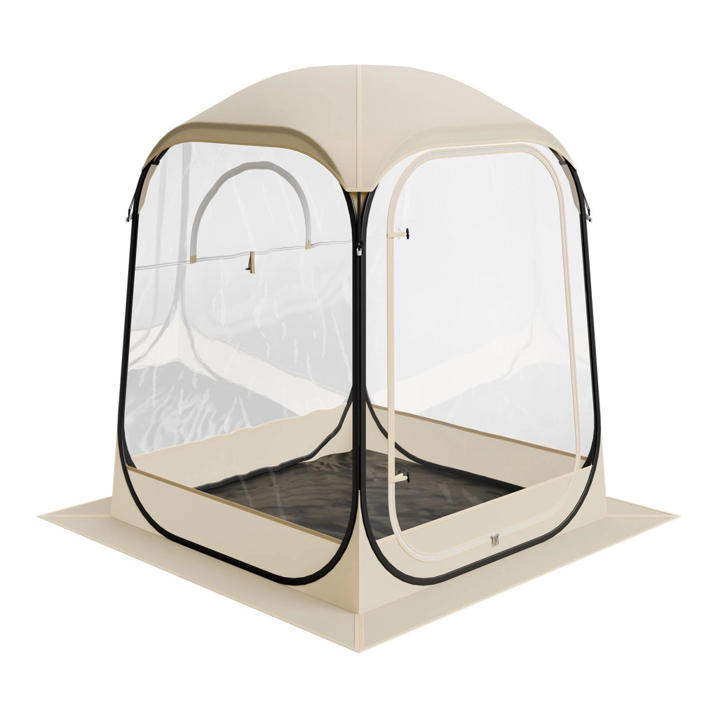 Tenda Igloo Pop-Up Trasparente per Giardino ed Esterni 127x127x170 cm Impermeabile in TPU e Oxford con Tappetino e Borsa