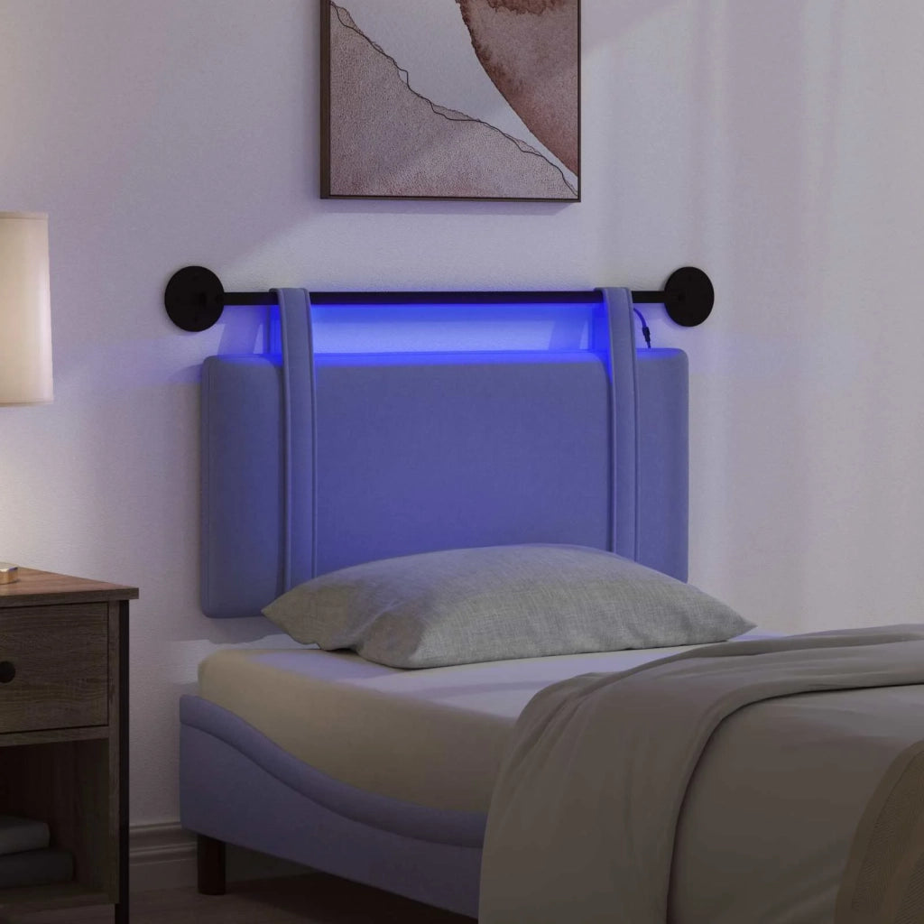 Testiera sospesa Con luce LED Blu jeans Tessuto 3423858