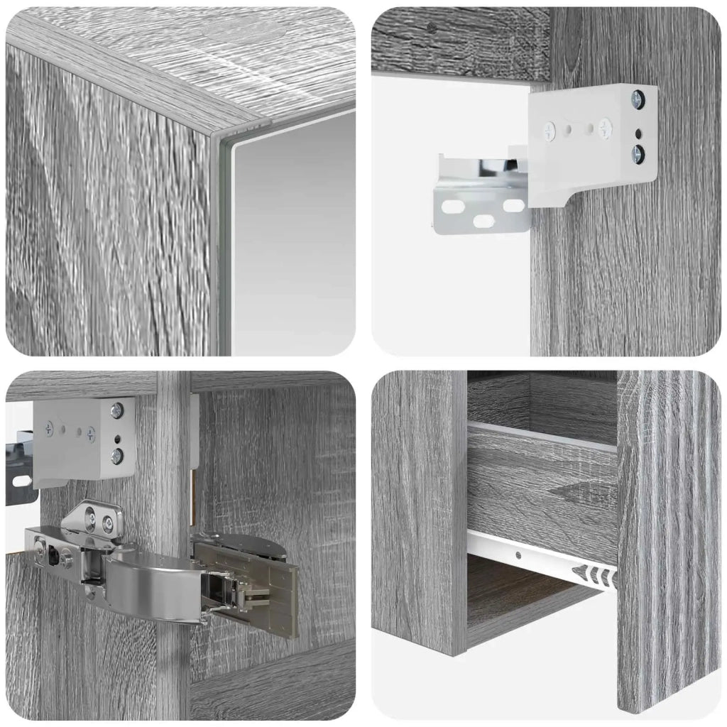 Set di Armadi da Bagno 4 pz Sonoma grigio Legno ingegnerizzato 3406340