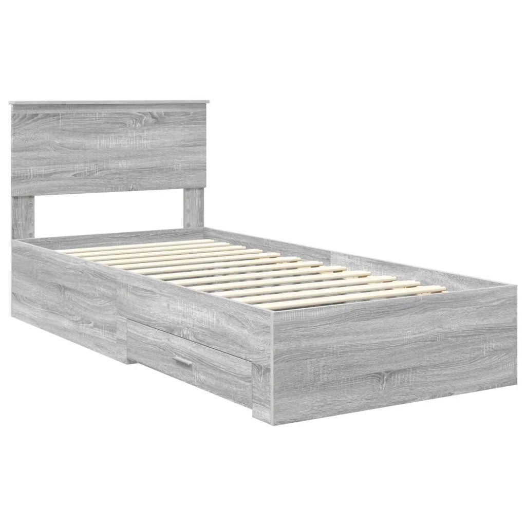 Struttura del letto Grigio Sonoma 90 x 200 cm Legno multistrato 3410945