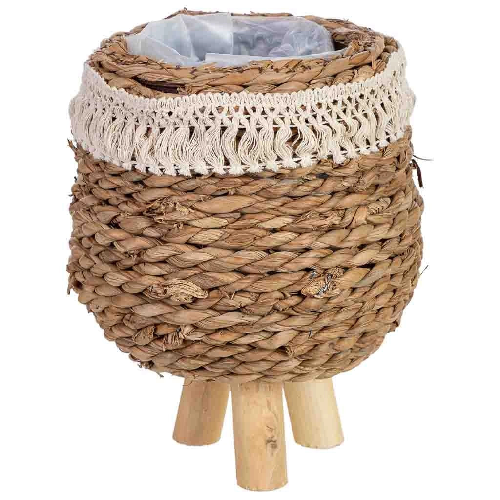 Fioriera in corda con gambe 16x16x14h cm