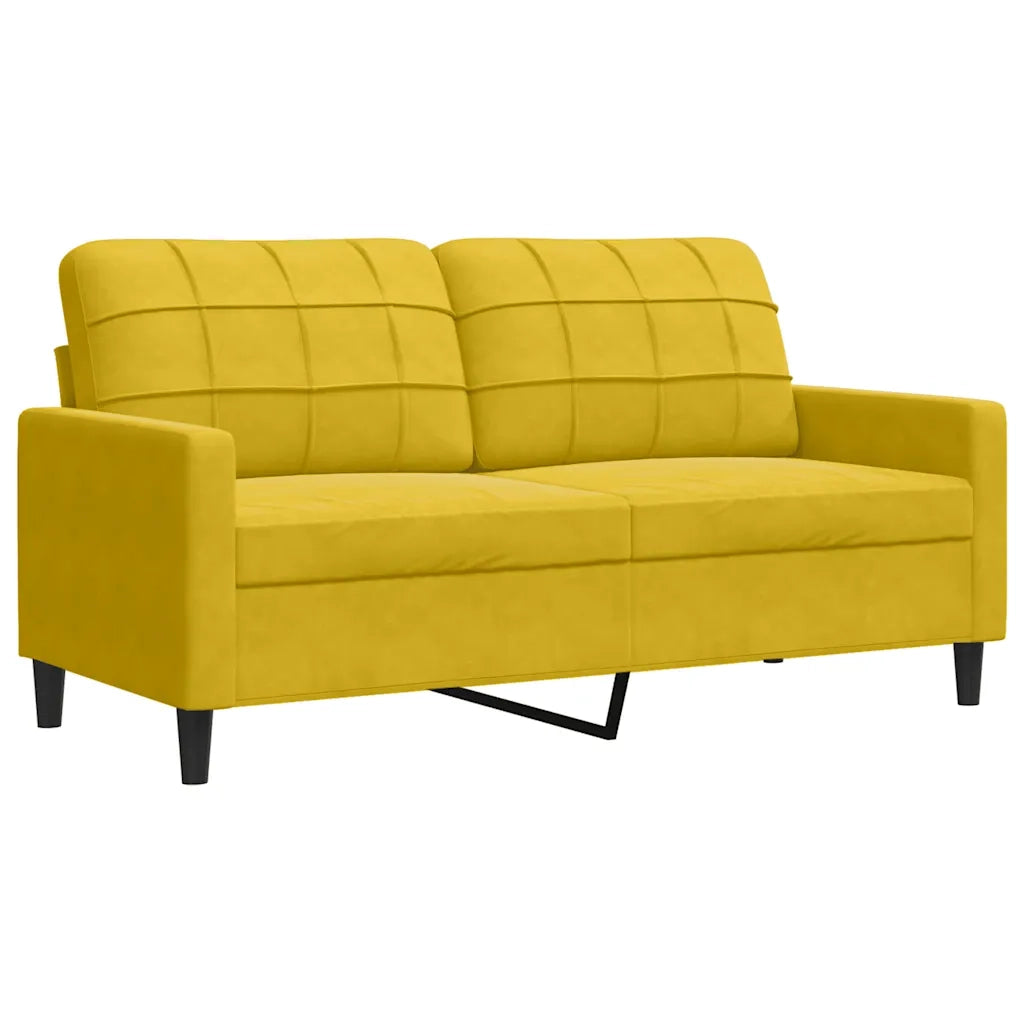 Set di Divani 3 pz con Cuscini giallo in Velluto