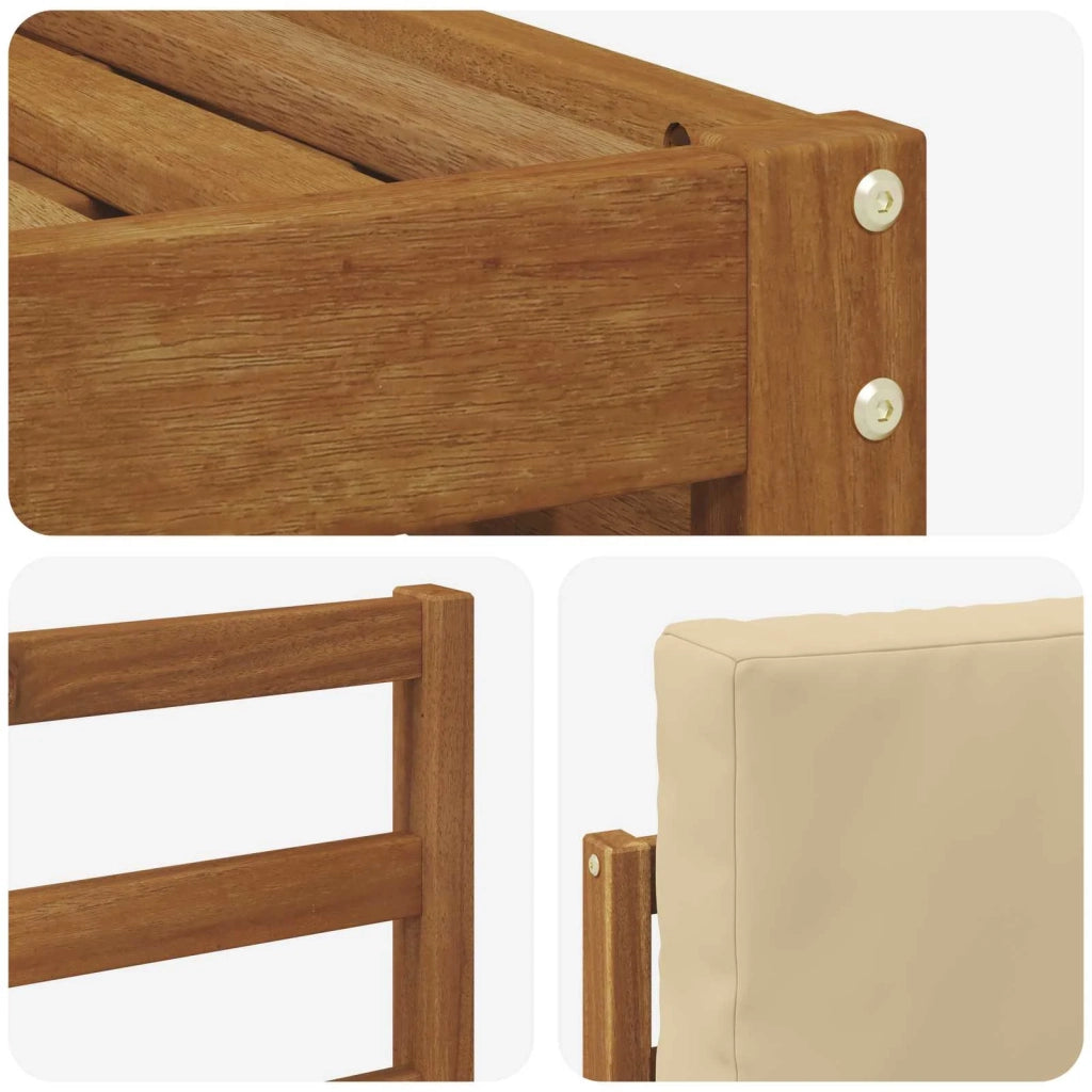 Set di divani da esterno 9 pz Naturale e Beige 3374553