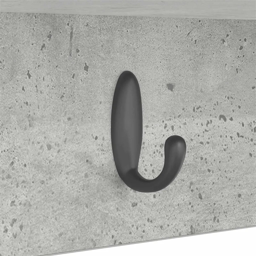 Appendiabiti a muro Grigio cemento 75 x 16 x 26 cm CFW2071886
