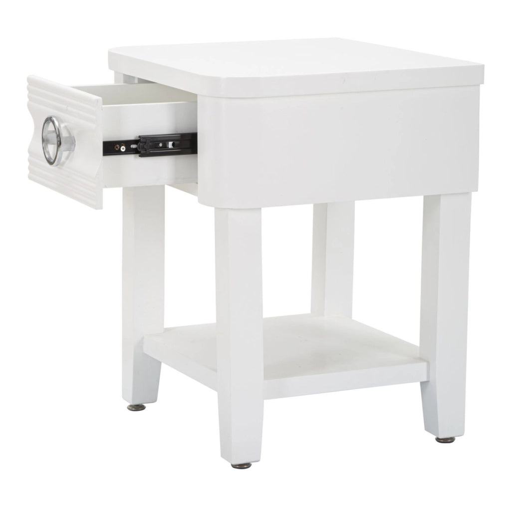 Comodino VKH10, Bianco, Legno, 45x40x54 cm