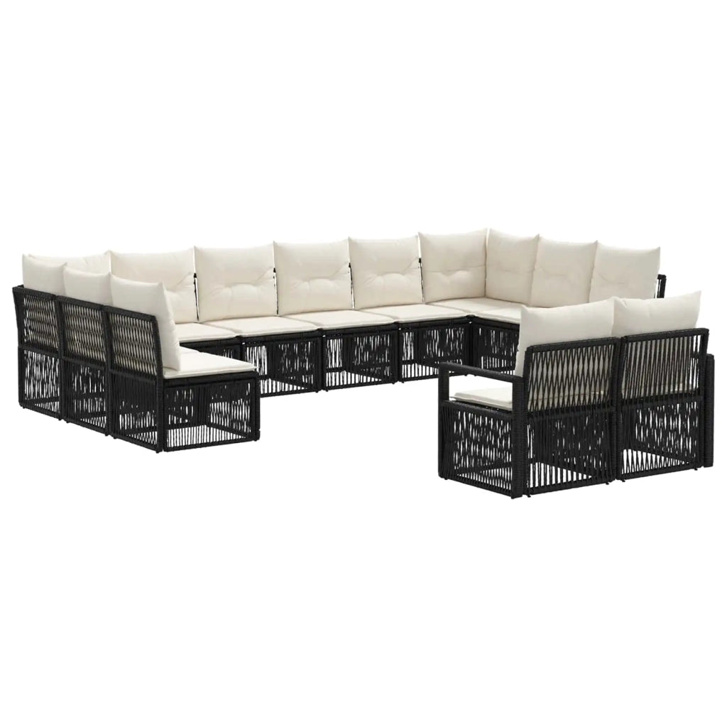 Set Divano da Giardino 12 pz Nero polyrattan 3435856