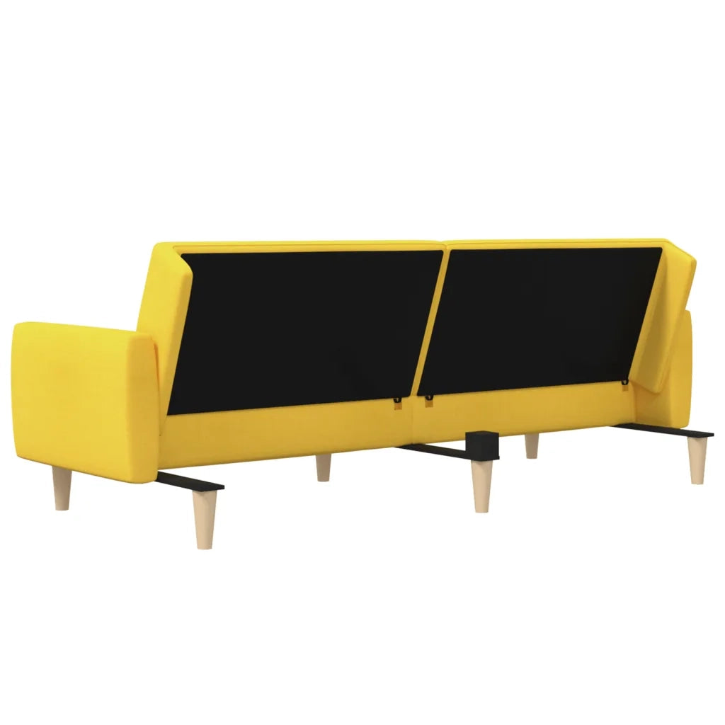 Divano letto | Sof¨¤ letto | Letto singolo a 2 Posti Giallo in Tessuto