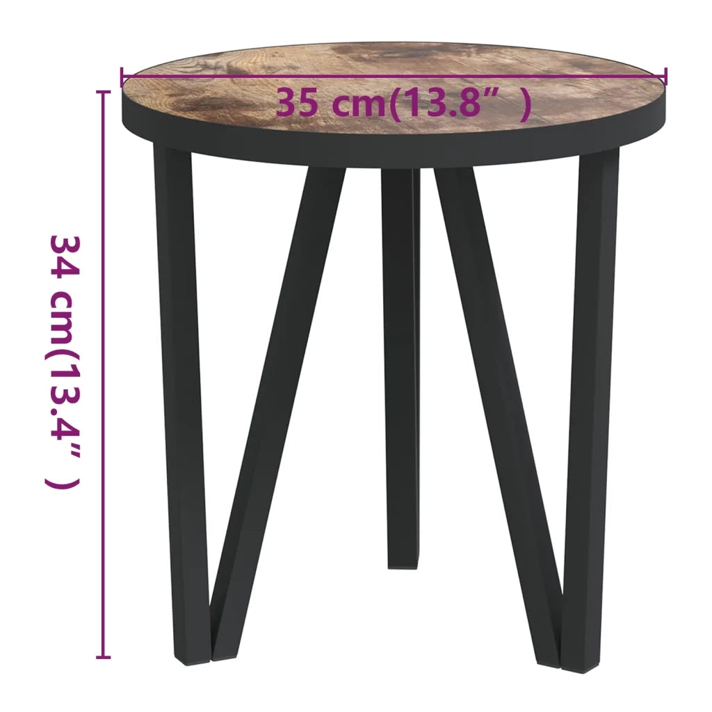 Tavolino Nero e Giallo Ø35 cm in MDF 331665