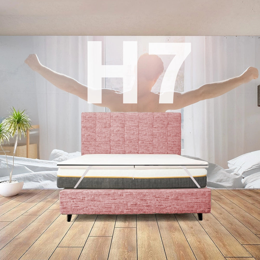 TOPPER RIGIDO matrimoniale 165X195 Cm, Topper ortopedico contro il mal di schiena ALTO 7 Cm | Topper sfoderabile anallergico con elastici per fissaggio - MOD. FISIO H7