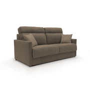Margot Divano letto matrimoniale con schienale morbido alto in tessuto T02 196 cm (mat. 160x197) marrone
