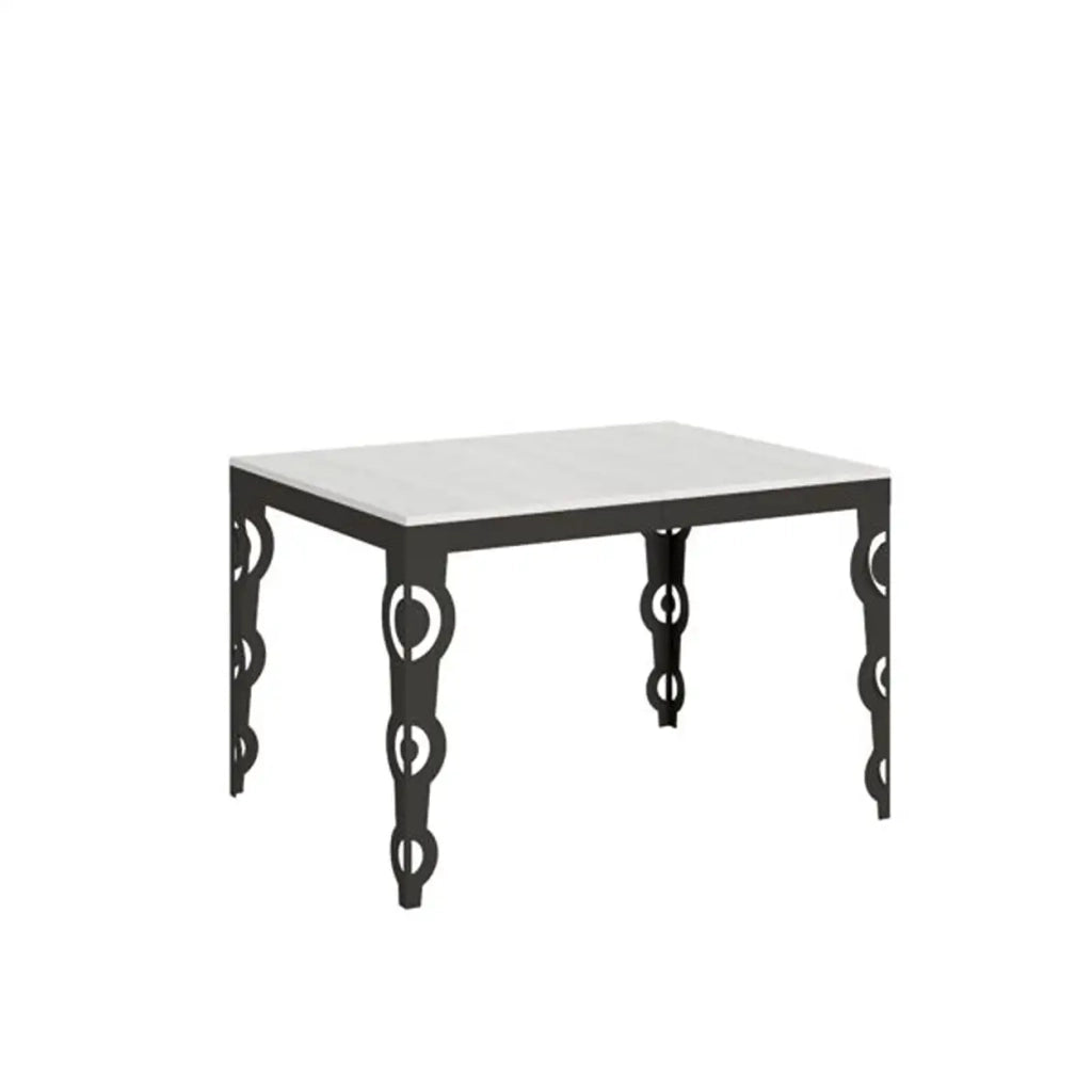 Tavolo allungabile 120/224x90 cm Karamay Evolution colore bianco frassino telaio e gambe antracite
